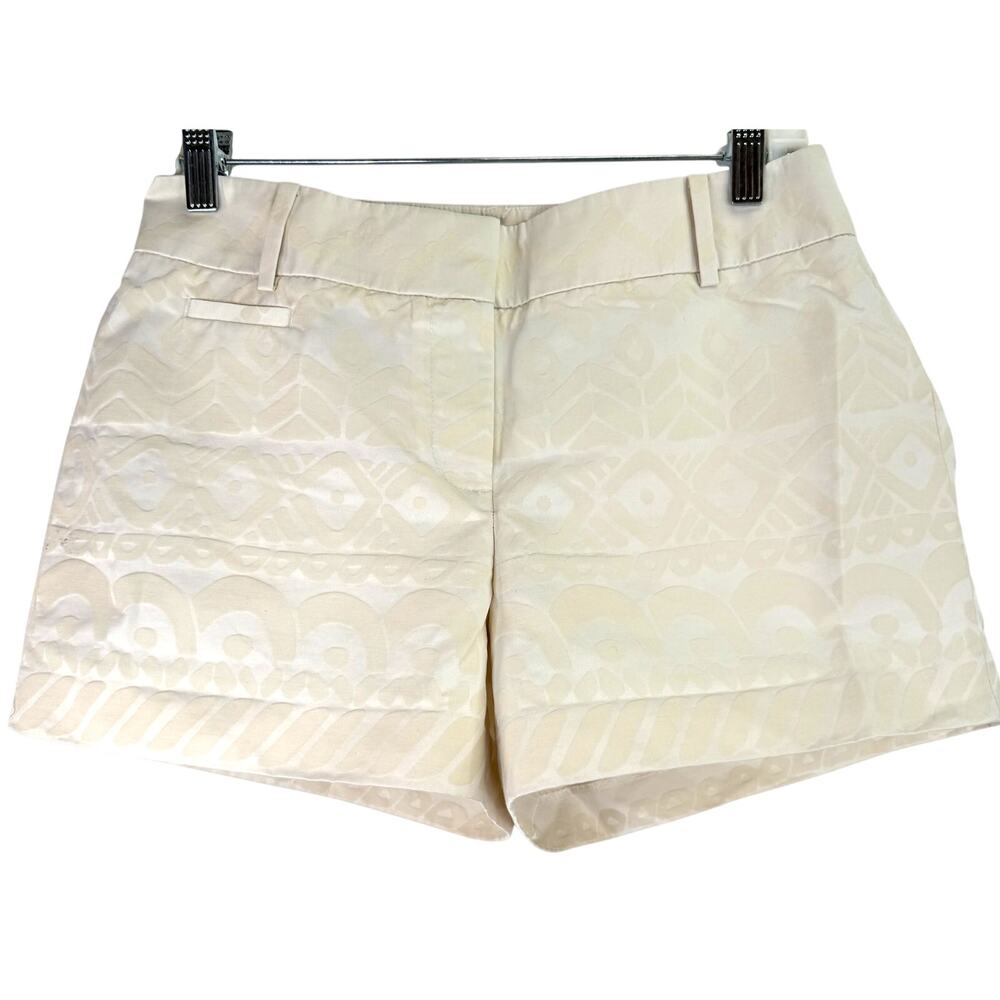 LOFT Cream Patterned Women's Dress Shorts